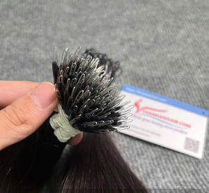 Vente en gros d'extensions de cheveux humains 100% bruts vietnamiens Nano Ring straight style vague d'eau chaude sans emmêlement ni perte - Product Image 1