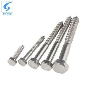 Tornillos Autorroscantes de Cabeza Hexagonal de Acero Inoxidable 304, M6 M12, Tornillo para Madera DIN571, Uso en Construcción Métrica - Product Image 1