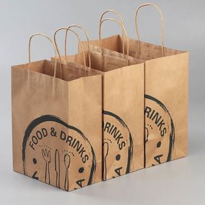 Sacs en papier kraft écologiques recyclables imprimés sur mesure pour supermarchés, pour la vente à emporter, les vêtements, les cadeaux, avec votre propre logo - Product Image 6