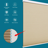 Persianas Celulares Motorizadas Inteligentes, Persianas Eléctricas 100% Opacas Tipo Panal, Control Remoto por Aplicación, Persianas para Ventanas del Hogar