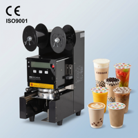 Machine de scellage automatique professionnelle électrique pour gobelets à bubble tea avec protection de sécurité pour les boissons, idéale pour les salons de thé, les restaurants