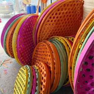 Bamboo Weaving Round Tray With Hexagonal Holes For Diy Painting And Writing Craft Art Decorative Use - Product Image 4