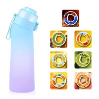 Botella de Agua Personalizada de 650 ml, Libre de BPA, Tritan, con 7 Anillos de Aroma a Frutas, a Prueba de Fugas, para Gimnasio y Viajes