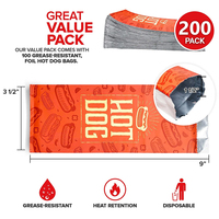 Sac d'Emballage Personnalisé Jetable en Feuille d'Aluminium Ingraissable de Qualité Restauration pour Burgers et Hot-Dogs de Fast-Food