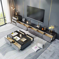 Meuble TV de luxe noir moderne de haute qualité, vente chaude, directement de l'usine, pour salon