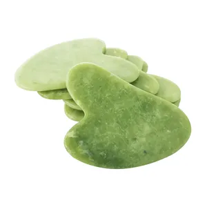 Натуральный темно-зеленый нефритовый камень, инструмент для массажа, доска guasha неправильной формы в форме сердца