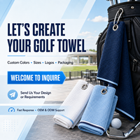 Serviette de golf anti-sable, faible peluchage, nettoyage facile par secouage, tissu idéal pour les terrains de golf et l'entraînement en extérieur