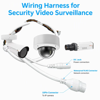 Câble de câblage pour caméra de sécurité CCTV en cuivre étamé RJ45 flexible isolé en PVC de haute qualité, étanche IP67, 450 mm, aluminium