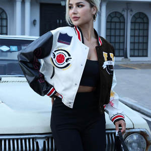 Chaquetas Varsity de Lona para Mujer, Modernas, Novedosas, a la Moda, Transpirables, Ligeras, con Estampado, Tendencia de Invierno - Product Image 3