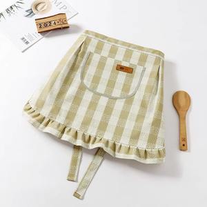 Tablier de cuisine en coton vert abordable avec poches, tablier de chef rayé, tablier de cuisine professionnel <span class=keywords><strong>pas</strong></span> <span class=keywords><strong>cher</strong></span> pour la maison et la restauration - Product Image 2