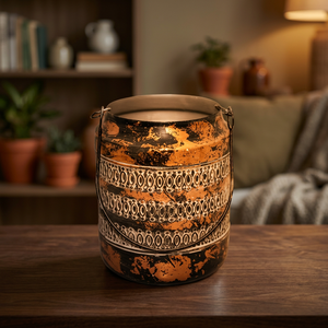 Top Selling Home Decoration Copper <b>Foil</b> with Grey Coating Iron Designer Hanging Lantern Candle Stand Customized Available - IHC - Product Image 1