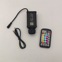 Kit d'éclairage à fibres optiques RGBW 12W DC12V avec fibres de 3m 0,75mm, contrôle sonore et via application pour toit de camion, voiture, plafond de cinéma