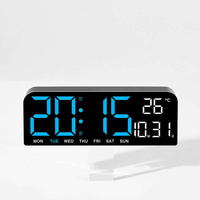 Jam Meja Digital LED Multifungsi Analog Ganda 9 Inci dengan Fitur Penghitung Waktu dan Countdown, Jam Dinding Pintar, Promo Hot Sale