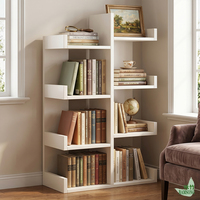 Étagère sur pied 8 compartiments à niveaux irréguliers, style simple, meuble de rangement au sol pour salon, coin et rangement mural latéral
