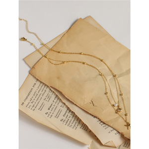 สร้อยคอ SILIN 2024 รุ่นใหม่ ดีไซน์หวาน ประดับทอง 18K บนทองแดง ลายสัตว์ ไม้ไผ่ โซ่แบบสปอร์ต เปลือกหอย ปลาดาว มุก  แบบซ้อนชั้น - Product Image 4