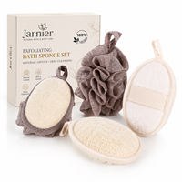 Échantillon Gratuit de Tampons de Douche en Loofah Jarnier – Gants Exfoliants Ovales Écologiques en Sisal Naturel pour le Corps – Éponge de Lavage en Loofah pour le Bain