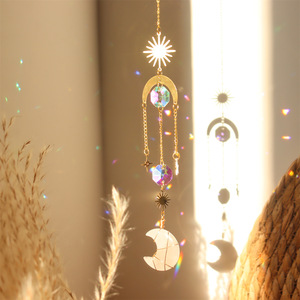 Atrapasol de Cristal con Forma de Luna, Adorno Colgante de Cristal Natural con Forma de Estrella y Luna para Decoración <span class=keywords><strong>del</strong></span> Hogar, Ventana, Manualidades de Cristal - Product Image 4