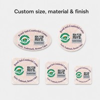 Étiquette holographique anti-contrefaçon personnalisée ovale à gratter avec code QR, autocollante, pour la vérification des marques déposées et la traçabilité
