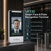 Terminal Pengenalan Wajah VF735 5 Inci 1T NPU 50000 Kontrol Lift Wajah Wiegand RS485 Bluetooth Buka Kunci Vena Telapak Tangan Opsional