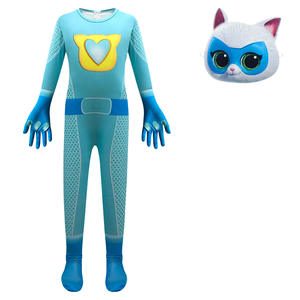 Costume de cosplay de chat super-héros de dessin animé, nouvelle conception, vente chaude 2024, pour enfant garçon, Halloween, chaton - Product Image 4