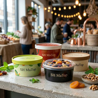 Boîte à salade personnalisée en papier avec couvercle, emballage alimentaire jetable