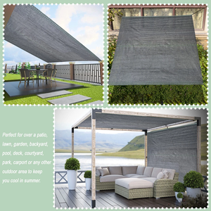 Filet d'ombrage gris en HDPE résistant aux intempéries, toutes usages, personnalisable OEM, toile d'ombrage portable et pliable, taille adaptable pour patio et jardin - Product Image 5