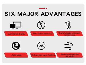 Stasiun Solder Multifungsi 2-in-1 Rework 8586 dengan Solder dan Pistol Udara Panas, Temperatur dan Aliran Udara yang Dapat Disesuaikan - Product Image 4