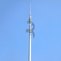 Tour Monopode Télécom Personnalisée 20m 30m 40m 50m 60m en Acier Galvanisé pour Antenne de Communication Réseau 4G 5G Haut Mât