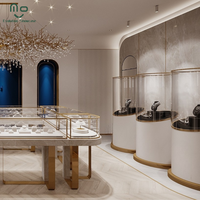 Vitrine de présentation de bijoux en bois de luxe, robuste, écologique, détachable, avec éclairage LED et miroir intégré