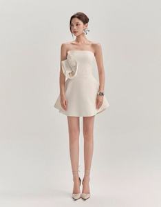 Primavera 2026, <span class=keywords><strong>el</strong></span> Nuevo Vestido Francés sin Tirantes Color Albaricoque, Elegante y Vibrante, con Estampado Floral Tridimensional para Mujer - Product Image 1