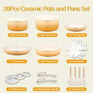 Nouveauté : casseroles et poêles en céramique avec revêtement en <span class=keywords><strong>granit</strong></span> moderne pour le <span class=keywords><strong>camping</strong></span> et les <span class=keywords><strong>camping</strong></span>-cars, compatibles lave-vaisselle - Product Image 2