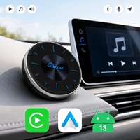 Ottocast Magic Box Android 12 CarPlay sans fil Android Auto 8 Go + 128 Go Boîte multimédia portable avec Bluetooth et Wi-Fi pour voitures