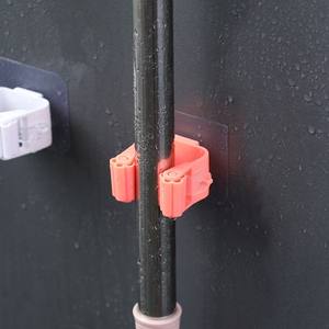 DS2814 Colgador de gancho para escoba y recogedor de baño, autoadhesivo, sin perforación, Clip para escoba, pinzas para fregona, soporte para fregona y escoba de montaje en pared - Product Image 6