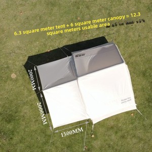 6.3 ㎡   Tenda Gonfiabile da Campeggio per Esterni, Design a Cucce Resistente alla Pioggia, Pronta all'Uso per Quattro Stagioni, Indice di Impermeabilità 2000-3000mm - Product Image 4