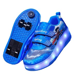 Children's Roller <b>Shoes</b> Pink Led Light Up Wheels For Girls Casual Wear Size 31 - Product Image 5