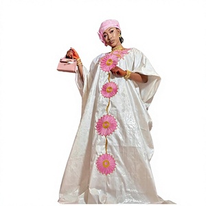 Perfumed High Quality Bazin Riche Boubou Dashiki <b>Dress</b> Scarf <b>Nigerian</b> <b>Traditional</b> Wedding Bride Cotton Breathable Adults - Product Image 3