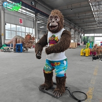 Décorations animatroniques robotiques d'animaux de la jungle pour les parcs zoologiques, gorilles réalistes et modèles de dessins animés mignons