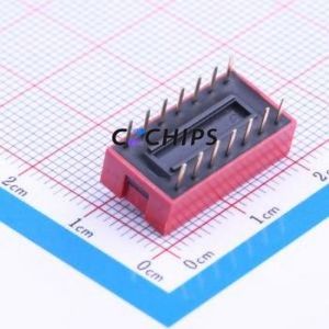 DSWB07LHGET DIP Switch Through hole Component (THT) Switch Flat Toggle, Raised Type Single Pole Single Throw 7 2.54mm - Product Image 2