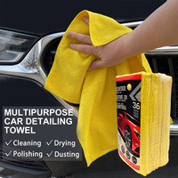 Lot de 36 Chiffons en Microfibre en Vrac, 40x40 cm, 200/400 g/m², pour Nettoyage, Séchage et Polissage Automobile