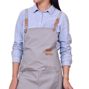 Tạp dề thợ cắt tóc bằng vải <span class=keywords><strong>canvas</strong></span> đã qua xử lý, phối dây đeo đen - Product Image 3