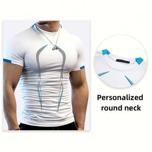 เสื้อยืดคอกลมทรงสปอร์ตออกกำลังกาย แห้งเร็ว ระบายอากาศดี ไร้ตะเข็บ กระชับรูปร่าง ทรงโอเวอร์ไซส์ สำหรับผู้ชาย - Product Image 6