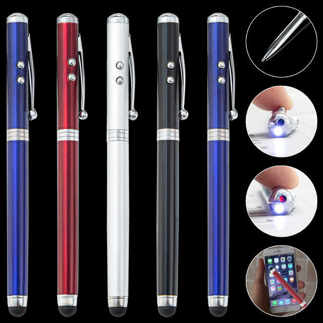 4in1 Multifunctional Metal LED Touch Laser Pen with Writing Function for Ballpoint Promotional Screen Phone Pen