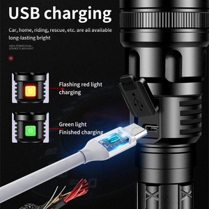 Lampe de poche LED ultra brillante, rechargeable par USB, Zoom 15W, torche LED haute puissance, pour Camping en plein air, randonnée, utilisation d'urgence - Product Image 4