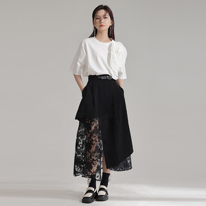 Gonna lunga <span class=keywords><strong>a</strong></span> <span class=keywords><strong>vita</strong></span> <span class=keywords><strong>alta</strong></span> estiva da donna con garza di giunzione irregolare nuovo Design ad <span class=keywords><strong>alta</strong></span> personalità in stile cinese - Product Image 2