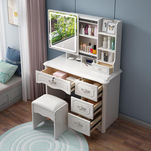 Ensemble <span class=keywords><strong>de</strong></span> coiffeuse <span class=keywords><strong>de</strong></span> luxe sur mesure avec miroir pour chambre à coucher, design moderne, pour femmes, avec tabouret, <span class=keywords><strong>prix</strong></span> <span class=keywords><strong>de</strong></span> gros - Product Image 2