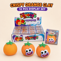 Jouet Squishy Orange Croustillant en Forme de Fruit Citrique, Jouets Souples Anti-Stress à Presser, Cadeau, Lot de 12 Pièces en Boîte de Présentation