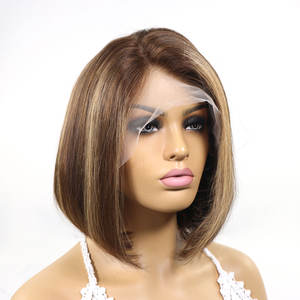 Perruque courte <span class=keywords><strong>Bob</strong></span> cheveux humains Ombre 13x4 Lace Front Wigs 4/27 Honey Blonde Glueless <span class=keywords><strong>Bob</strong></span> Wigs Pre Plucked avec Baby Hair - Product Image 2
