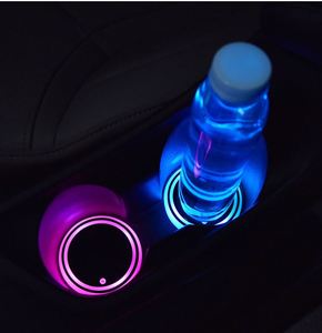 Sous-verres colorés antidérapants pour voiture, sous-verres lumineux LED rechargeables par USB solaire - Product Image 2