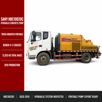 Pompe à béton diesel montée sur camion Sany HBC10020C d'occasion, 2019, Chine, 12855 kg, prête à l'exportation