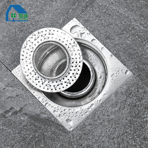 Grille de vidange carrée en acier inoxydable chromé pour salle de bain, filtre anti-blocage pour cheveux et <span class=keywords><strong>d</strong></span>échets de toilettes - Product Image 2